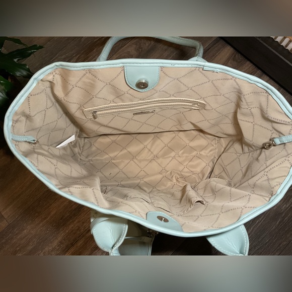 Steve Madden Tan and Light Blue Tote Bag - Picture 5 of 6